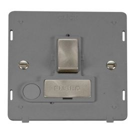 Click SIN551GYBS Brushed Steel Definity Ingot 13A 2 Pole Switched Flex Outlet Fused Spur Unit Insert - Grey Insert image