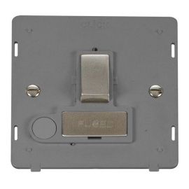 Click SIN551GYSS Stainless Steel Definity Ingot 13A 2 Pole Switched Flex Outlet Fused Spur Unit Insert - Grey Insert image