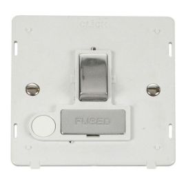 Click SIN551PWCH Polished Chrome Definity Ingot 13A 2 Pole Switched Flex Outlet Fused Spur Unit Insert - White Insert