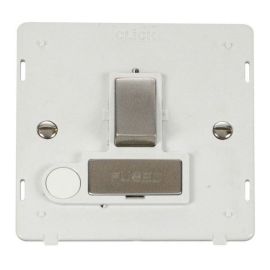 Click SIN551PWSS Stainless Steel Definity Ingot 13A 2 Pole Switched Flex Outlet Fused Spur Unit Insert - White Insert image