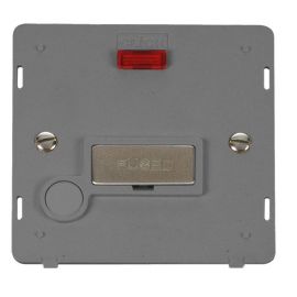 Click SIN553GYSS Stainless Steel Definity Ingot 13A Flex Outlet Neon Fused Spur Unit Insert - Grey Insert image