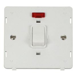 Click SIN623PW White Definity 20A 2 Pole Neon Plate Switch Insert - White Insert image