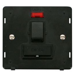 Click SIN652BK Black Definity 13A 2 Pole Neon Switched Fused Spur Unit Insert - Black Insert image