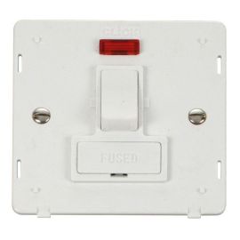 Click SIN652PW White Definity 13A 2 Pole Neon Switched Fused Spur Unit Insert - White Insert