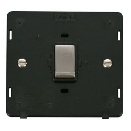 Click SIN722BKSS Stainless Steel Definity Ingot 20A 2 Pole Plate Switch Insert - Black Insert image