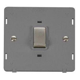 Click SIN722GYSS Stainless Steel Definity Ingot 20A 2 Pole Plate Switch Insert - Grey Insert image