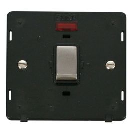 Click SIN723BKSS Stainless Steel Definity Ingot 20A 2 Pole Neon Plate Switch Insert - Black Insert