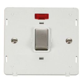 Click SIN723PWSS Stainless Steel Definity Ingot 20A 2 Pole Neon Plate Switch Insert - White Insert image