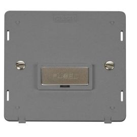 Click SIN750GYSS Stainless Steel Definity Ingot 13A Fused Spur Unit Insert - Grey Insert image