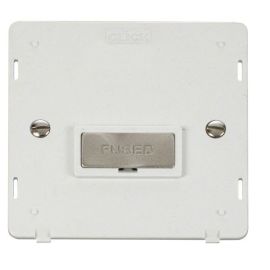 Click SIN750PWBS Brushed Steel Definity Ingot 13A Fused Spur Unit Insert - White Insert image