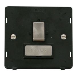 Click SIN751BKBS Brushed Steel Definity Ingot 13A 2 Pole Switched Fused Spur Unit Insert - Black Insert image