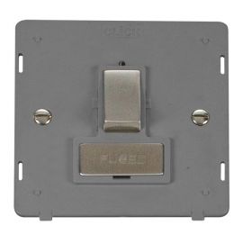 Click SIN751GYSS Stainless Steel Definity Ingot 13A 2 Pole Switched Fused Spur Unit Insert - Grey Insert image