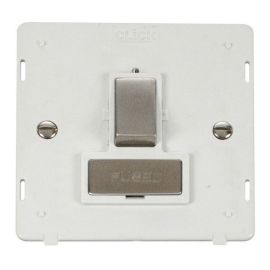Click SIN751PWSS Stainless Steel Definity Ingot 13A 2 Pole Switched Fused Spur Unit Insert - White Insert image