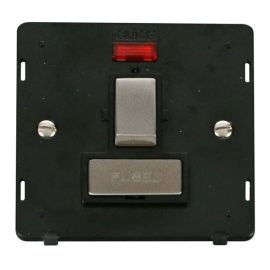 Click SIN752BKSS Stainless Steel Definity Ingot 13A 2 Pole Neon Switched Fused Spur Unit Insert - Black Insert image