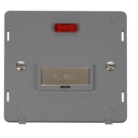 Click SIN753GYSS Stainless Steel Definity Ingot 13A Neon Fused Spur Unit Insert  - Grey Insert image