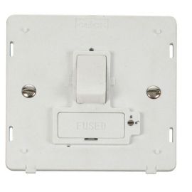 Click SIN851PW White Definity 13A Lockable Switched Fused Spur Unit Insert  - White Insert image