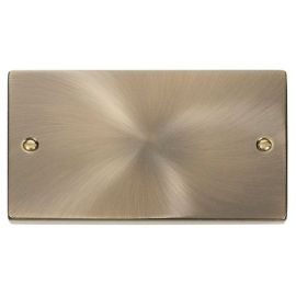 Click VPAB061 Deco Antique Brass 2 Gang Blank Plate image