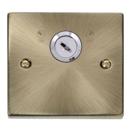 Click VPAB660 Deco Antique Brass 1 Gang 20A 2 Pole Lockable Plate Switch image