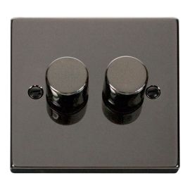 Click VPBN152 Deco Black Nickel 2 Gang 400W-VA 2 Way Resistive-Inductive Dimmer Switch image