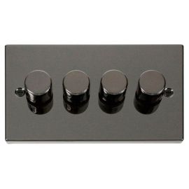 Click VPBN154 Deco Black Nickel 4 Gang 400W-VA 2 Way Resistive-Inductive Dimmer Switch image