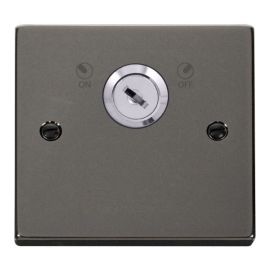 Click VPBN660 Deco Black Nickel 1 Gang 20A 2 Pole Lockable Plate Switch image