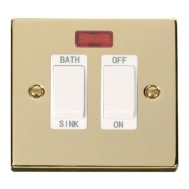 Click VPBR024WH Deco Polished Brass 20A Sink or Bath Switch - White Insert image