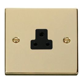 Click VPBR039BK Deco Polished Brass 2A Round Pin Socket - Black Insert image