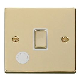 Click VPBR522WH Deco Polished Brass Ingot 20A 2 Pole Flex Outlet Switch - White Insert image