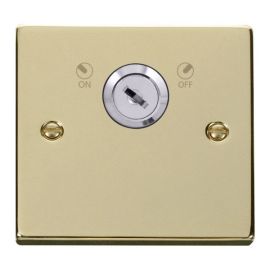 Click VPBR660 Deco Polished Brass 1 Gang 20A 2 Pole Lockable Plate Switch image