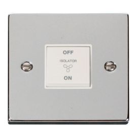 Click VPCH020WH Deco Polished Chrome 10A 3 Pole Fan Isolation Switch - White Insert image