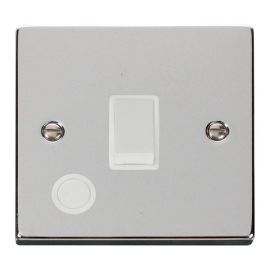 Click VPCH022WH Deco Polished Chrome 20A 2 Pole Flex Outlet Switch - White Insert image