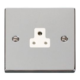 Click VPCH039WH Deco Polished Chrome 2A Round Pin Socket - White Insert image