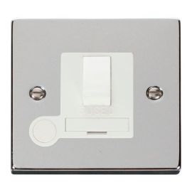 Click VPCH051WH Deco Polished Chrome 13A Flex Outlet Switched Fused Spur Unit - White Insert