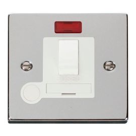 Click VPCH052WH Deco Polished Chrome 13A Flex Outlet Neon Switched Fused Spur Unit - White Insert image