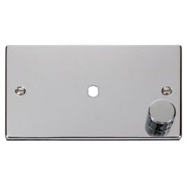 Click VPCH185 MiniGrid Polished Chrome 1 Gang 1000W Max 1 Aperture Deco Unfurnished Dimmer Plate and Knob image