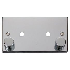 Click VPCH186 MiniGrid Polished Chrome 1 Gang 1630W Max 2 Aperture Deco Unfurnished Dimmer Plate and Knob image