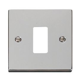 Click VPCH20401 GridPro Polished Chrome 1 Gang Deco Range Front Plate image