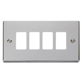 Click VPCH20404 GridPro Polished Chrome 4 Gang Deco Range Front Plate image