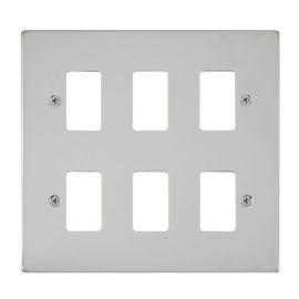 Click VPCH20506 GridPro Polished Chrome 6 Gang Deco Range Front Plate