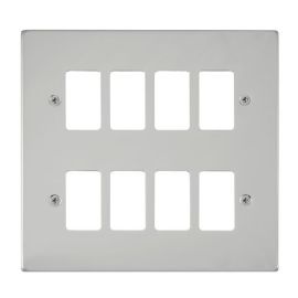 Click VPCH20508 GridPro Polished Chrome 8 Gang Deco Range Front Plate image