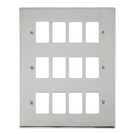 Click VPCH20512 GridPro Polished Chrome 12 Gang Deco Range Front Plate image