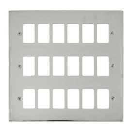 Click VPCH20518 GridPro Polished Chrome 18 Gang Deco Range Front Plate image