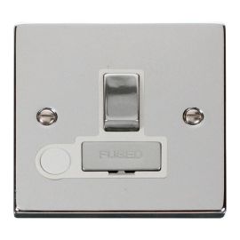 Click VPCH551WH Deco Polished Chrome Ingot 13A Flex Outlet Switched Fused Spur Unit - White Insert