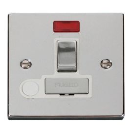 Click VPCH552WH Deco Polished Chrome Ingot 13A Flex Outlet Neon Switched Fused Spur Unit - White Insert image