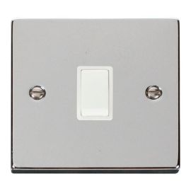 Click VPCH622WH Deco Polished Chrome 20A 2 Pole Switch - White Insert image