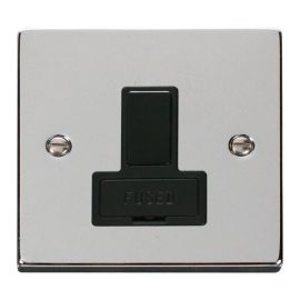 Click VPCH651BK Deco Polished Chrome 13A Switched Fused Spur Unit - Black Insert
