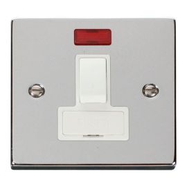 Click VPCH652WH Deco Polished Chrome 13A Neon Switched Fused Spur Unit - White Insert image