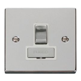 Click VPCH751WH Deco Polished Chrome Ingot 13A Switched Fused Spur Unit - White Insert image
