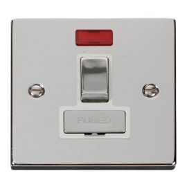 Click VPCH752WH Deco Polished Chrome Ingot 13A Neon Switched Fused Spur Unit - White Insert