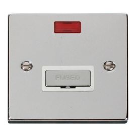 Click VPCH753WH Deco Polished Chrome Ingot 13A Neon Fused Spur Unit - White Insert image